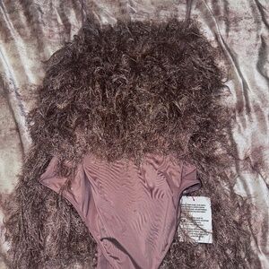 Pink glittery fringe bodysuit